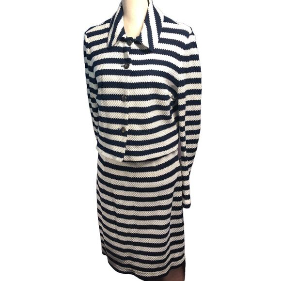 Diane Von Furstenburg navy/white skirt set M/L - Picture 4 of 10